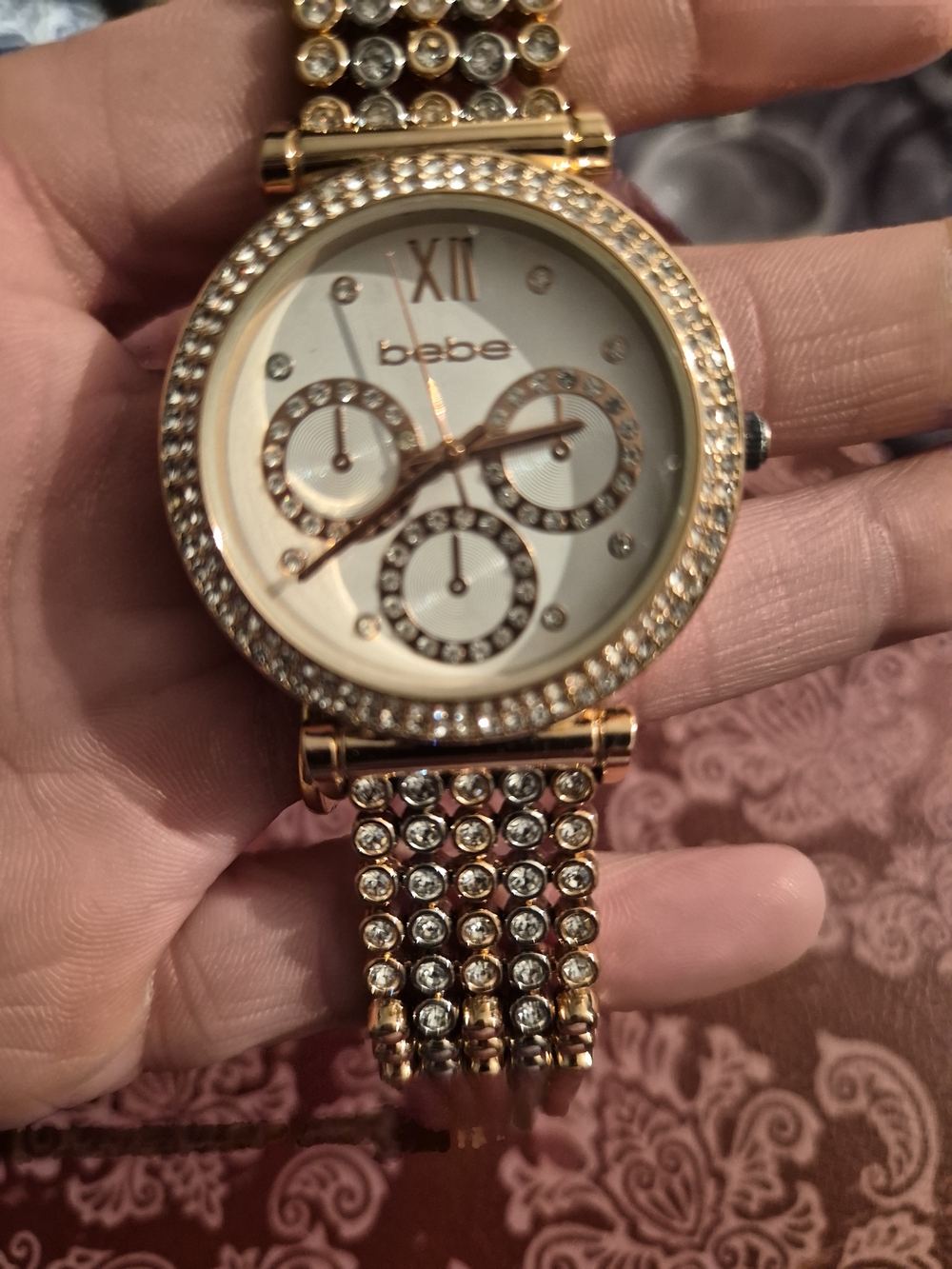bebe Rose Gold Crystal Bracelet Watch
